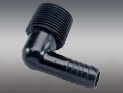 Combo 90 Mini 1/8"x3/16" MIPTxI Black Poly Fitting