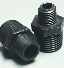 Nipple Reducing 1/4"x1/2" MIPTxMIPT Black Poly Fitting**