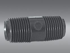 Nipple 1/2"x1/2" MIPTxMIPT Black Poly Fitting