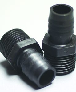 Red. Male Adapter Poly 1/2" x 5/8" MIPTx I Black Poly. Fitting