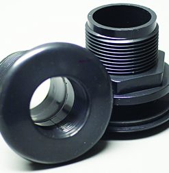 Tank Adapter 1" Slip by Thread AKA Bulkhead Black