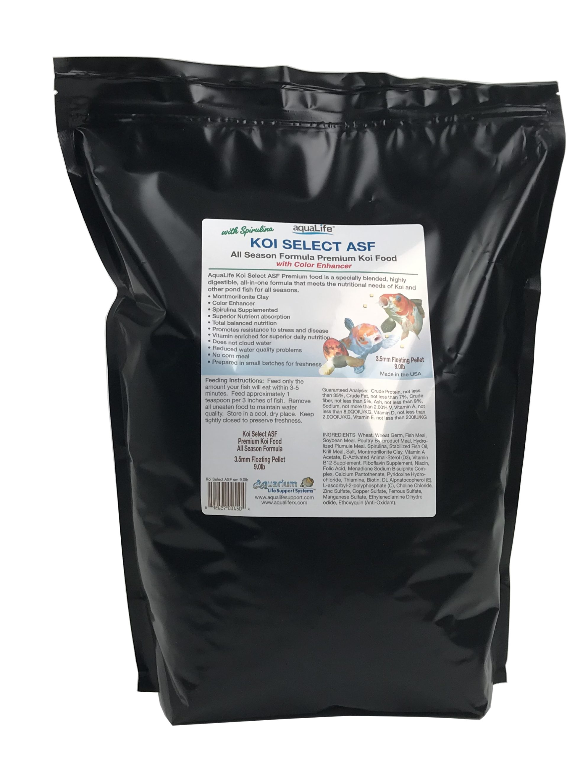 9 lb Koi Select Sm ASF Premium Koi Food 3.5mm